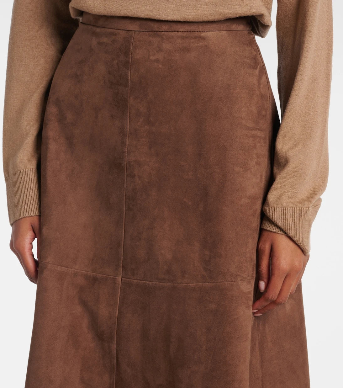'S Max Mara - Suede midi skirt