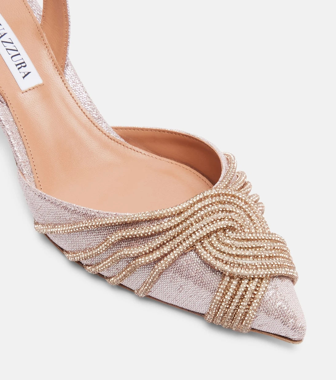 Aquazzura - Gatsby 50 embellished slingback pumps