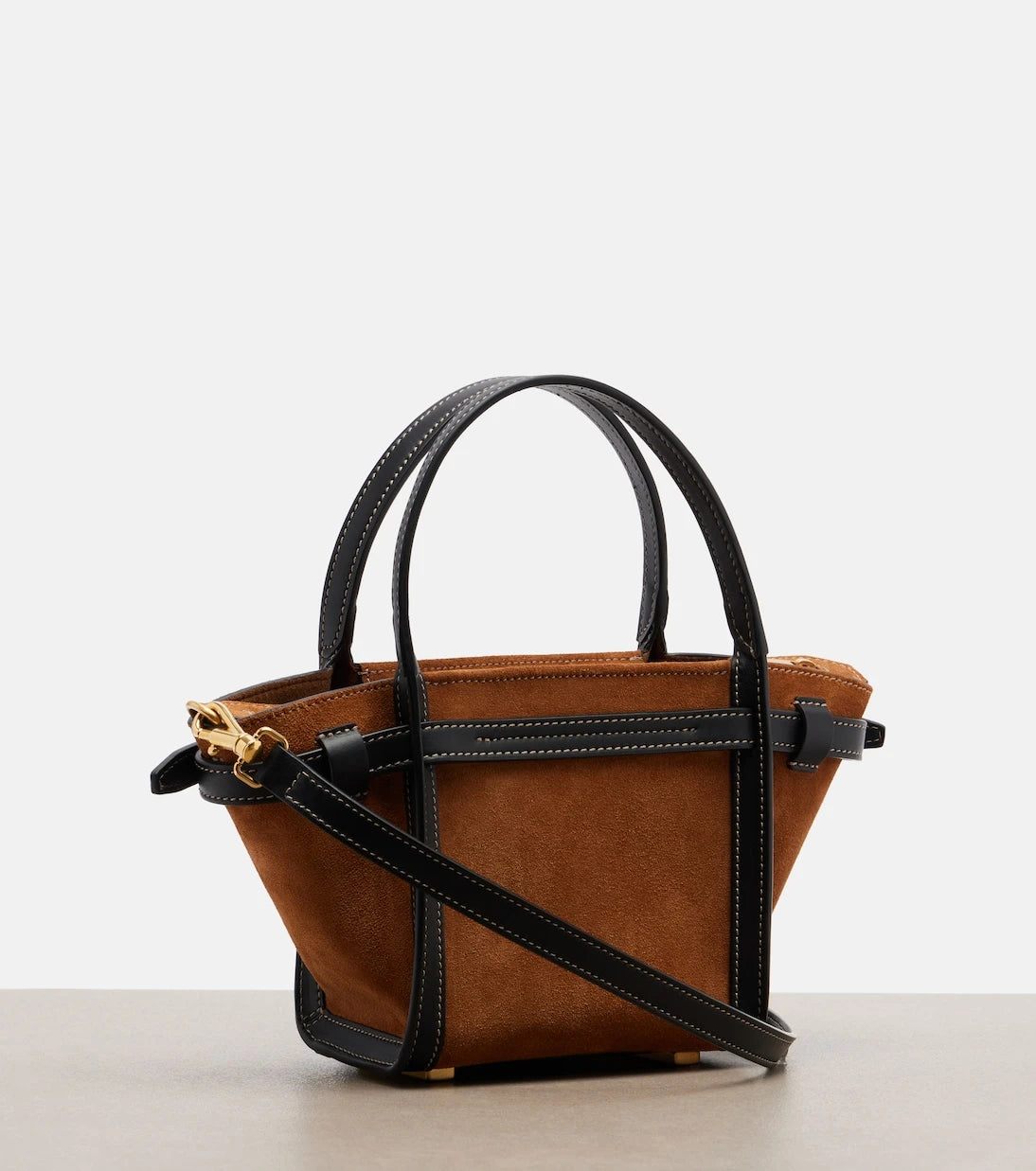 Tod's - T Signature Mini suede top-handle bag