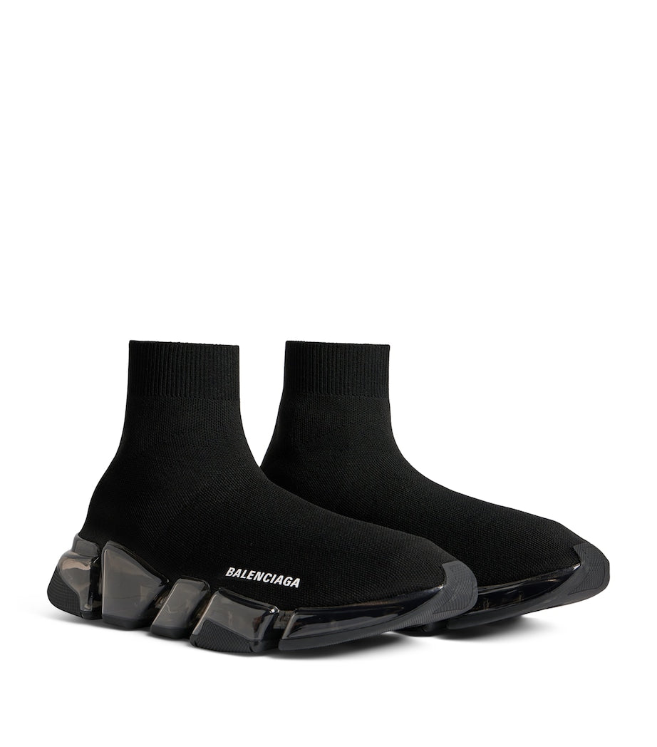 Balenciaga Black Clear Sole Speed 2.0 Sneakers