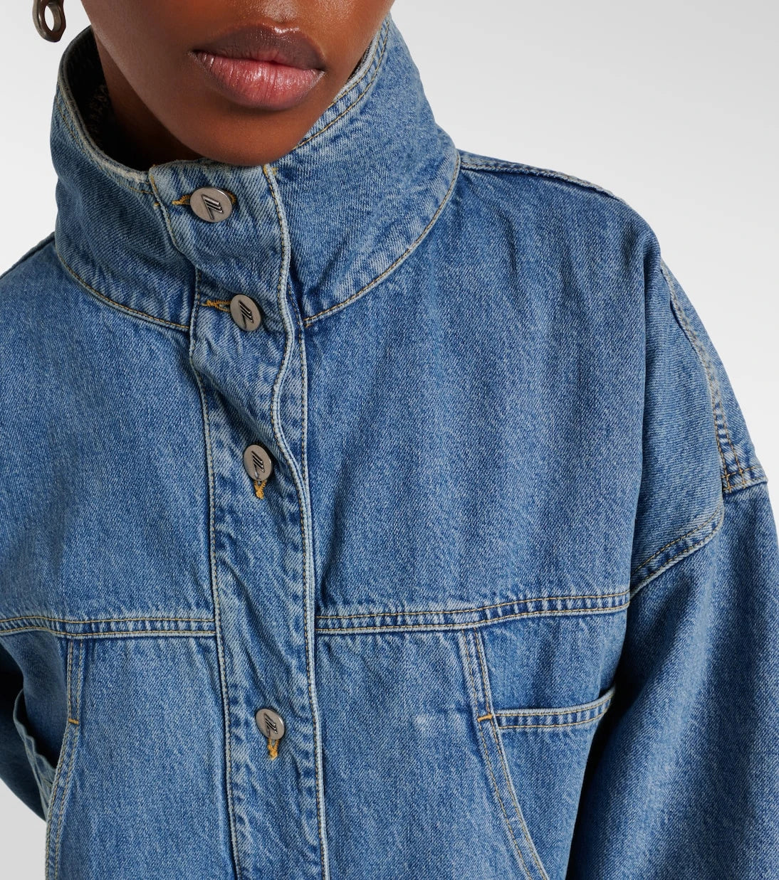 The Attico - Oversized denim bomber jacket