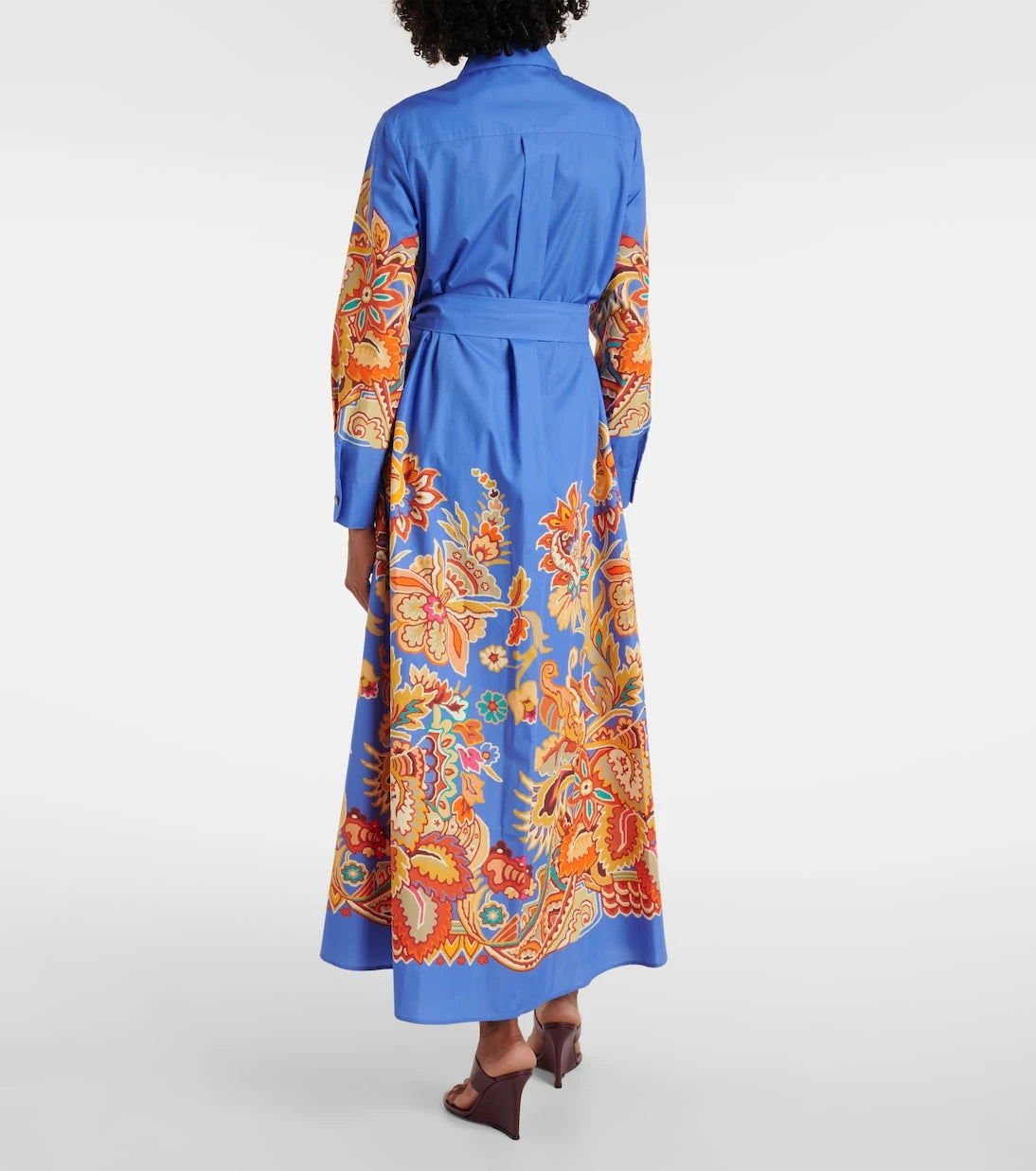 Etro - Belted paisley cotton maxi dress