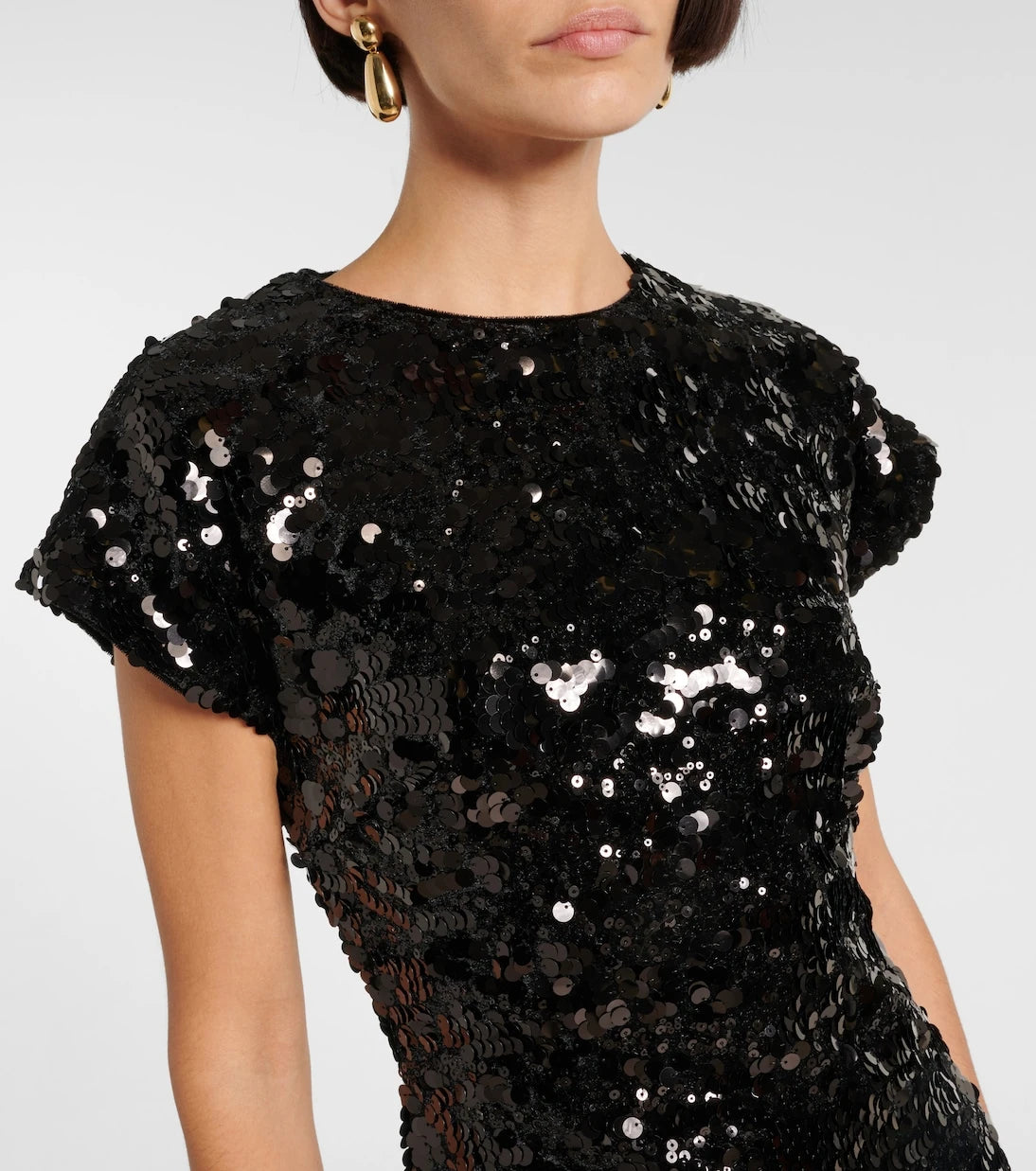 Ganni - Sequined velvet minidress