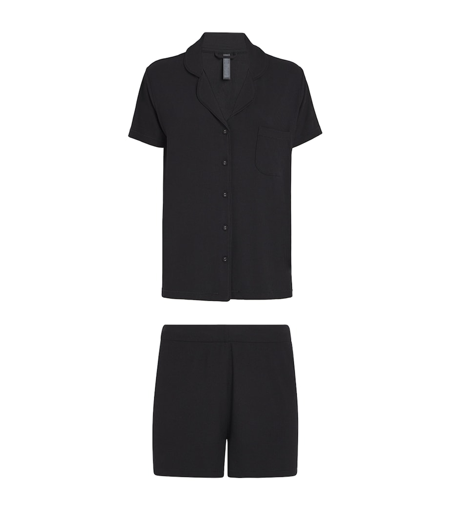 Skims Black Soft Lounge Short Pyjamas