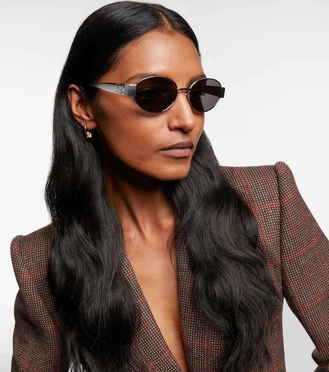 Celine Eyewear - Triomphe oval metal sunglasses