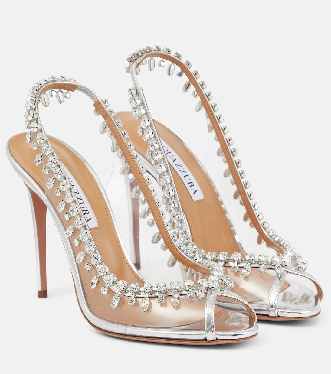 Aquazzura - Temptation 105 embellished PVC sandals