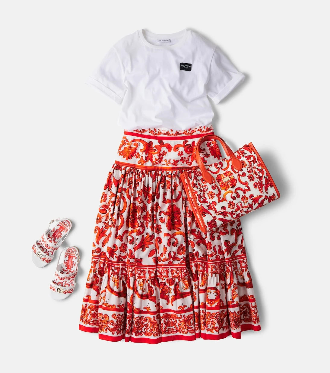 Dolce&Gabbana Kids - Majolica leather sandals
