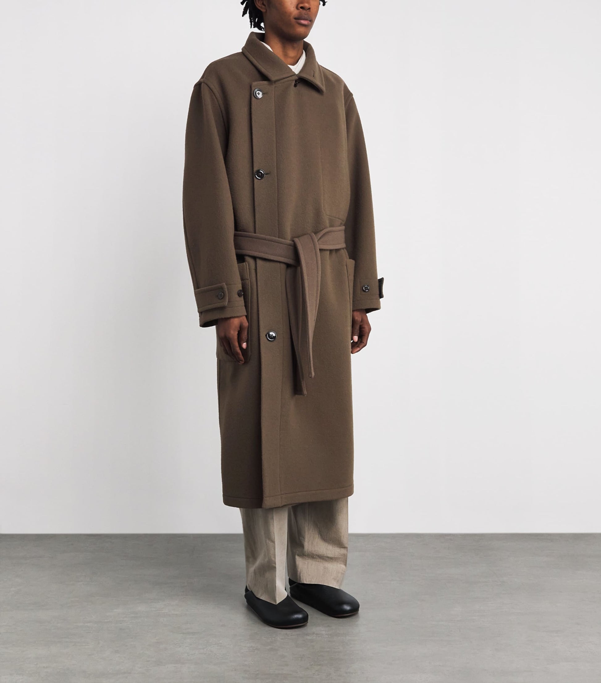 Lemaire Brown Wool Overcoat