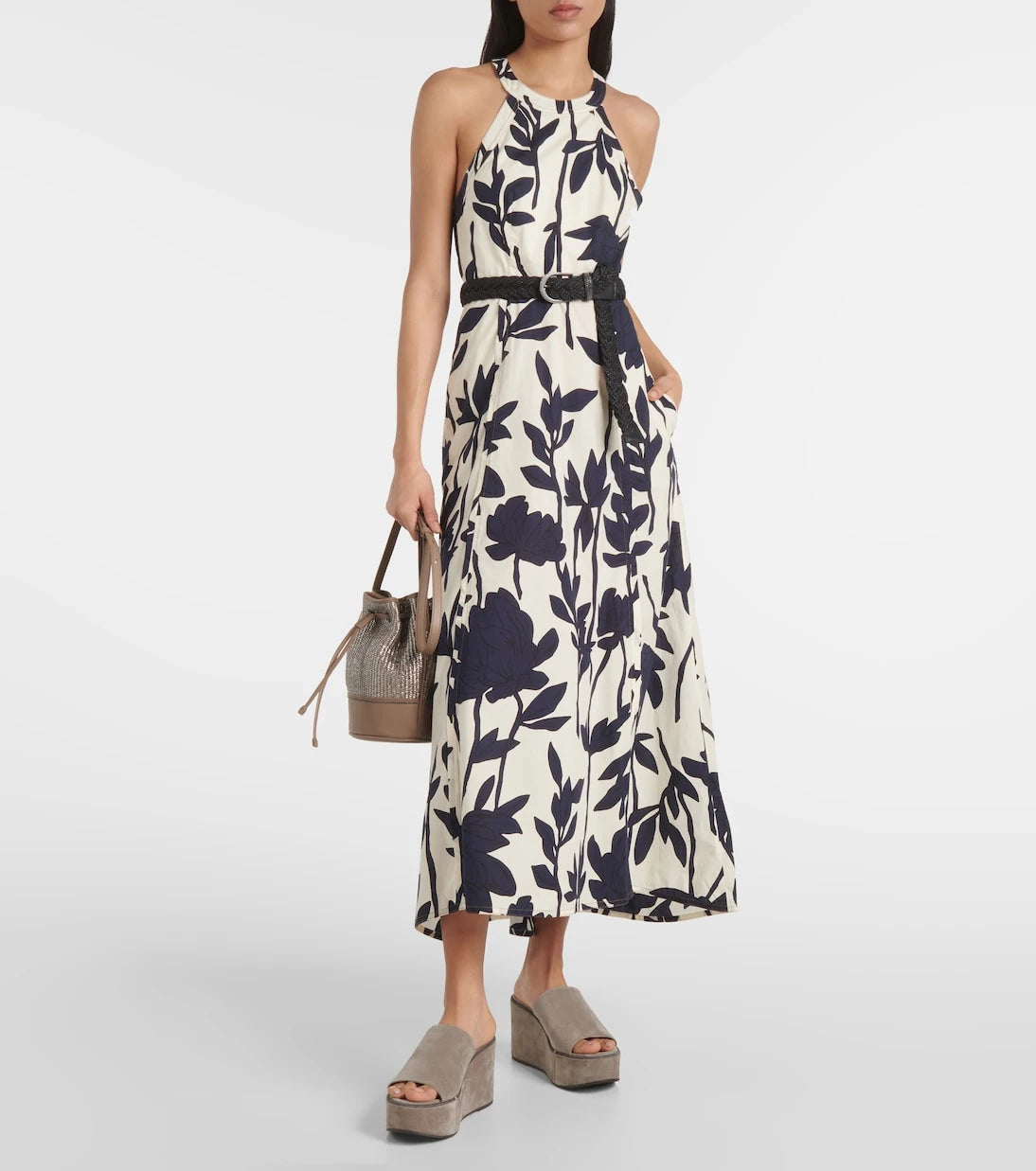 Brunello Cucinelli - Floral cotton midi dress