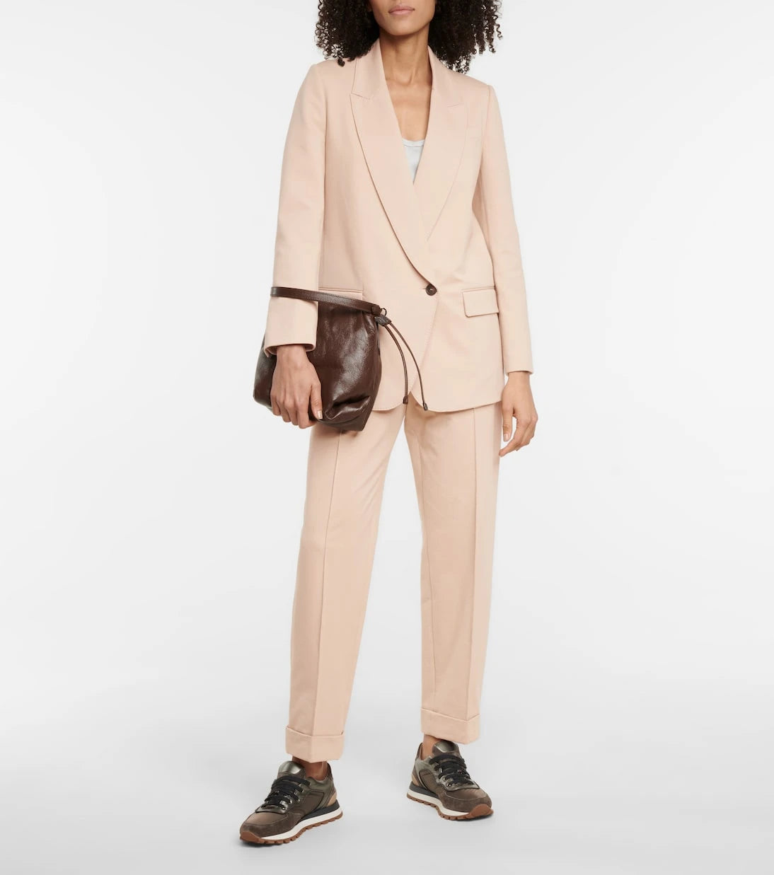 Brunello Cucinelli - Pleated stretch-cotton tapered pants