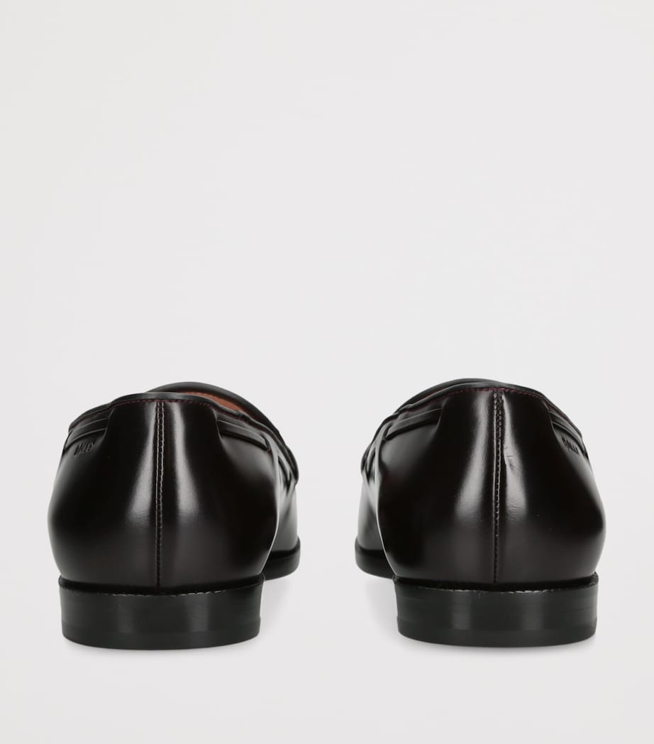 Bally Burgundy Leather Ethon Loafers