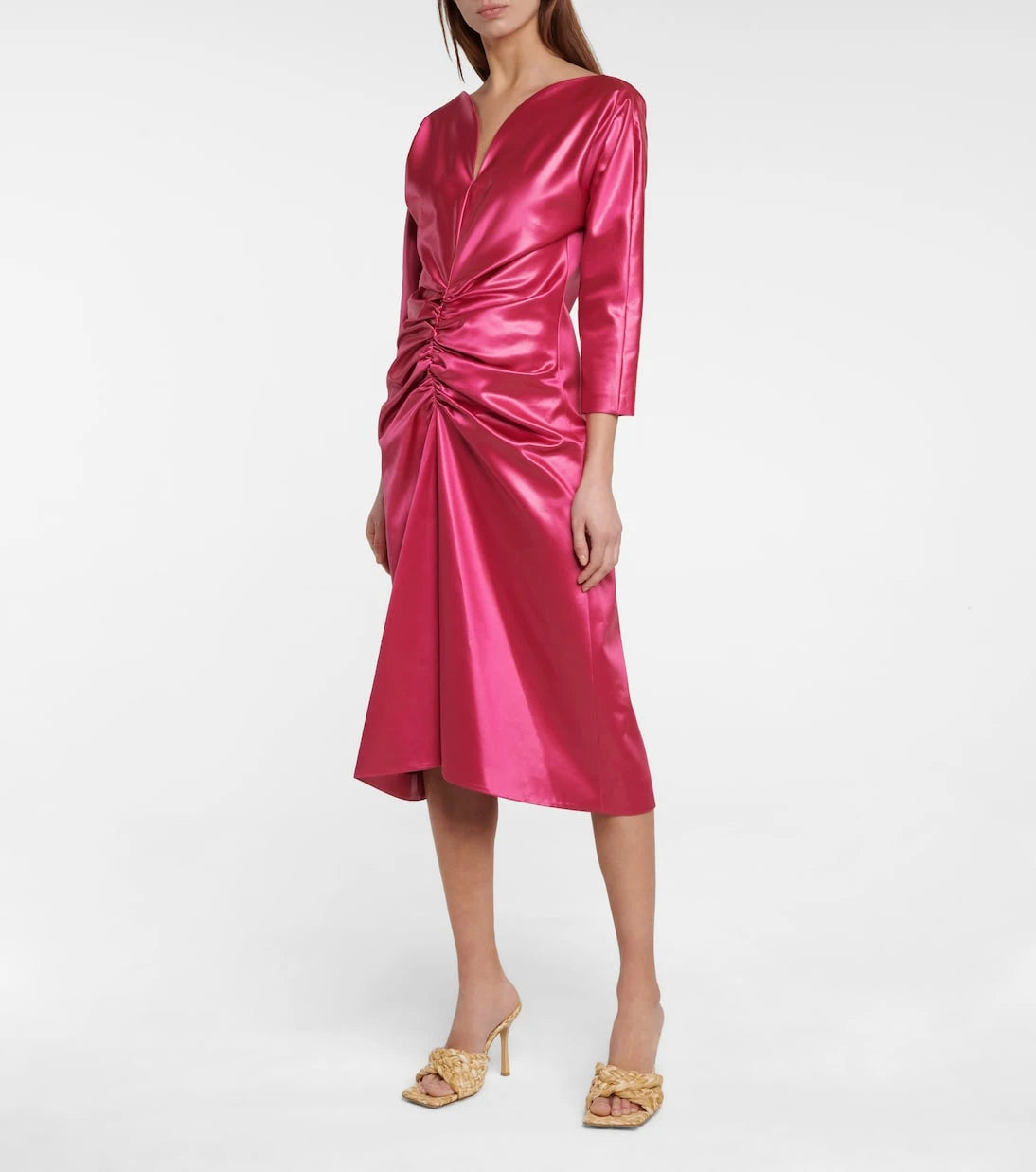 Marni - Ruched satin midi dress