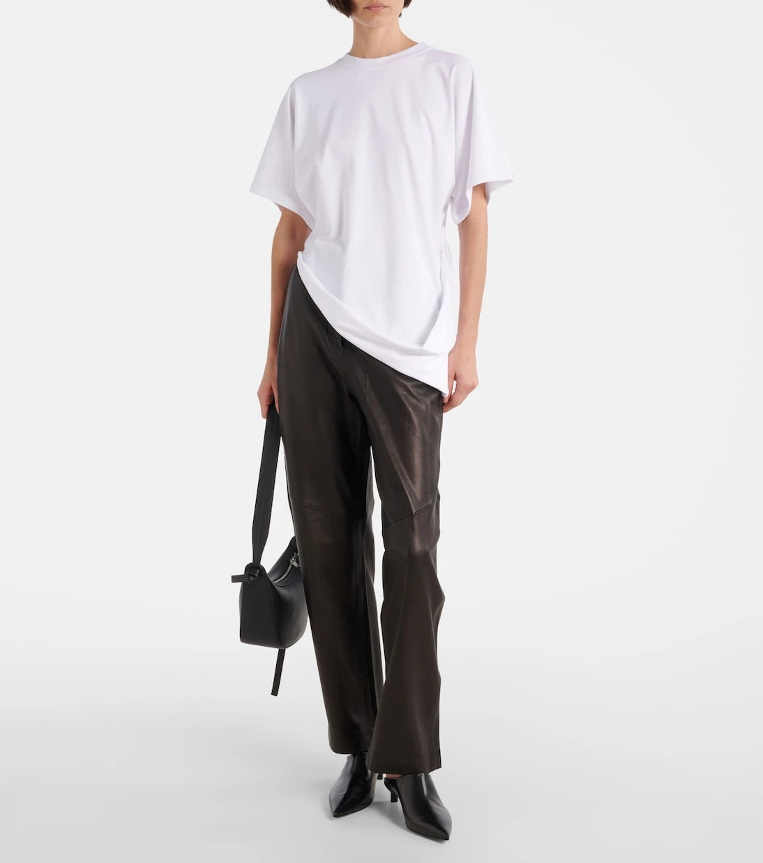 Sportmax - Keras asymmetric cotton-blend T-shirt