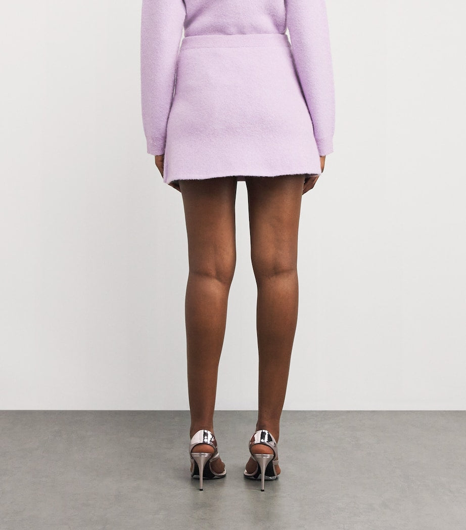 Self-Portrait Purple Crystal-Embellished Mini Skirt