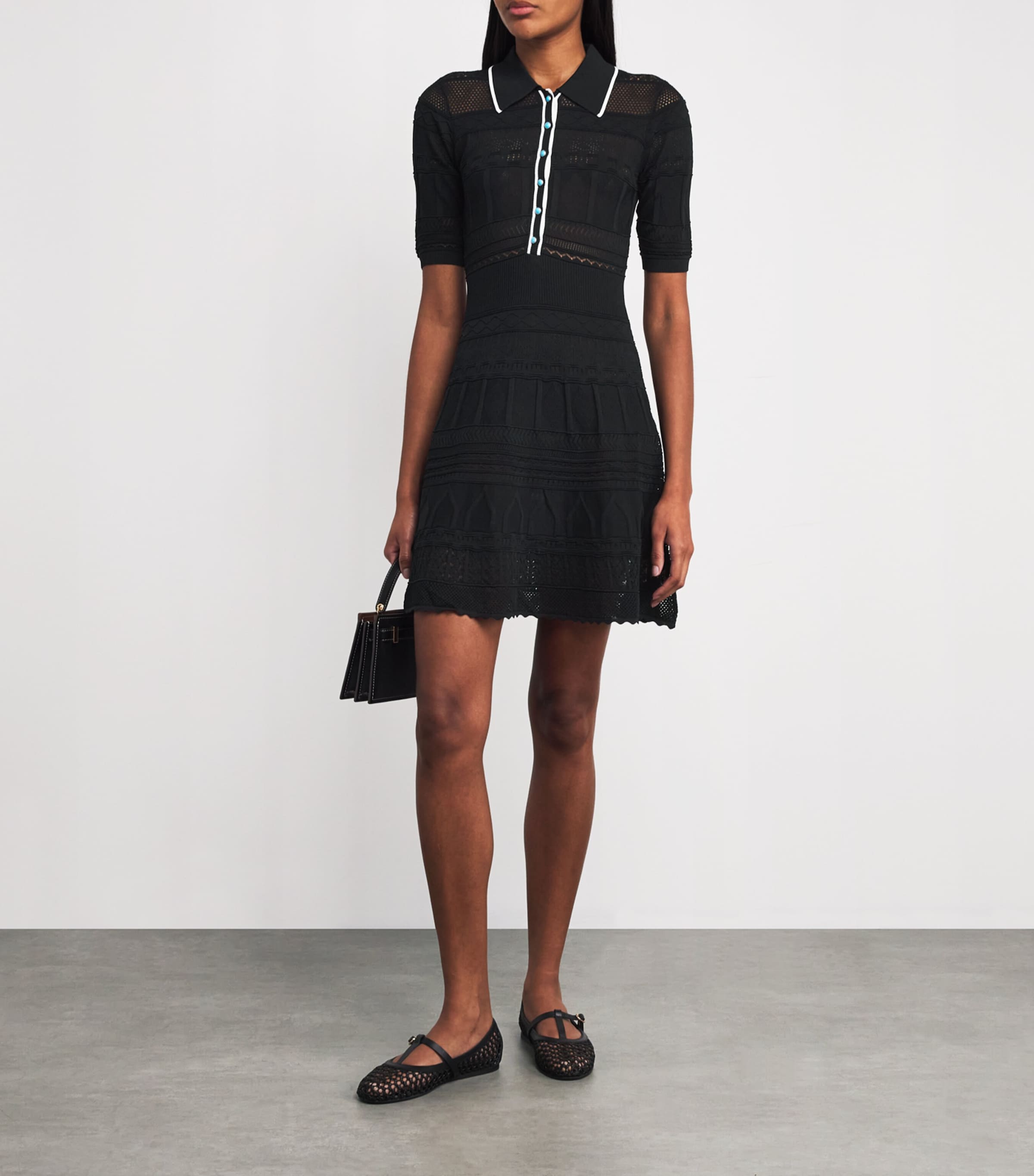 L'Agence Black Knitted Dakoa Mini Dress