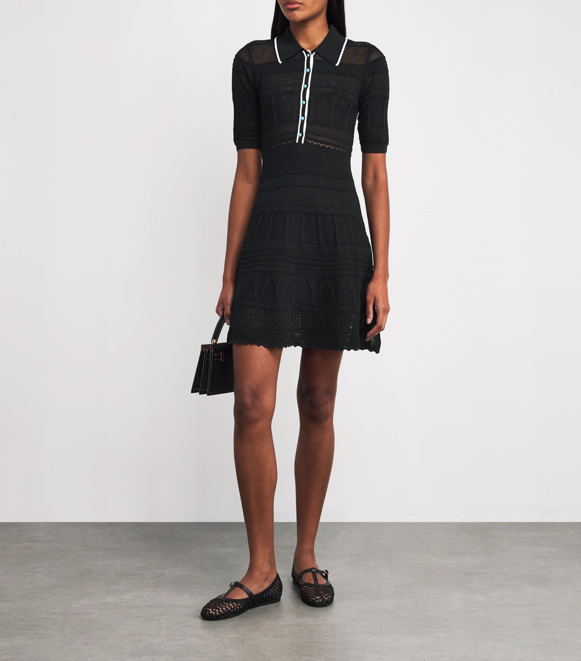 L'Agence Black Knitted Dakoa Mini Dress