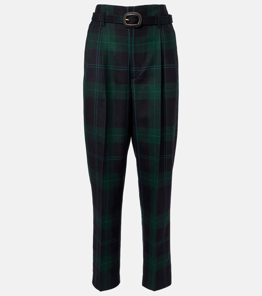 Polo Ralph Lauren - Belted checked high-rise wool tapered pants