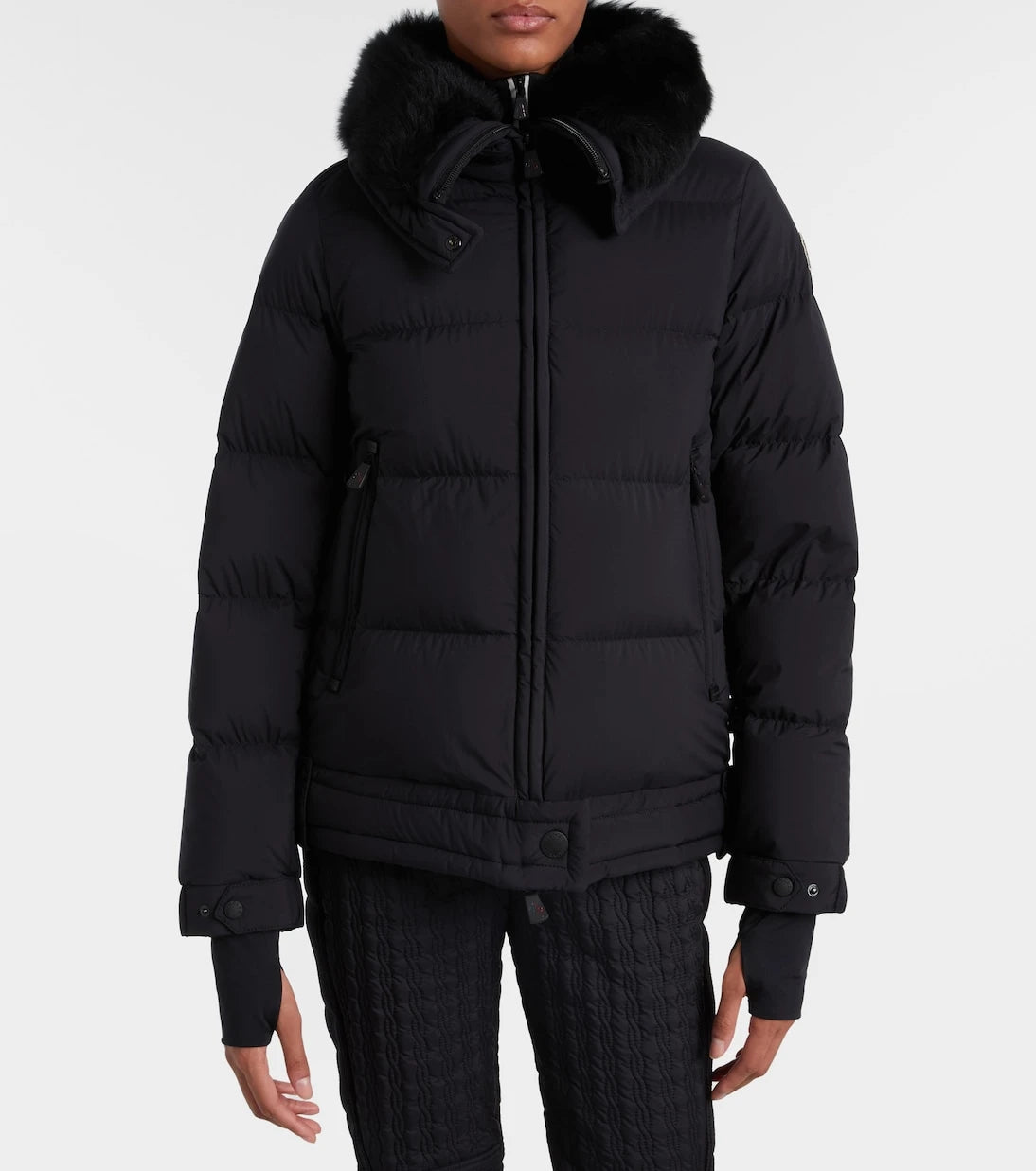 Moncler Grenoble - Arabbas shearling-trimmed hooded down ski jacket