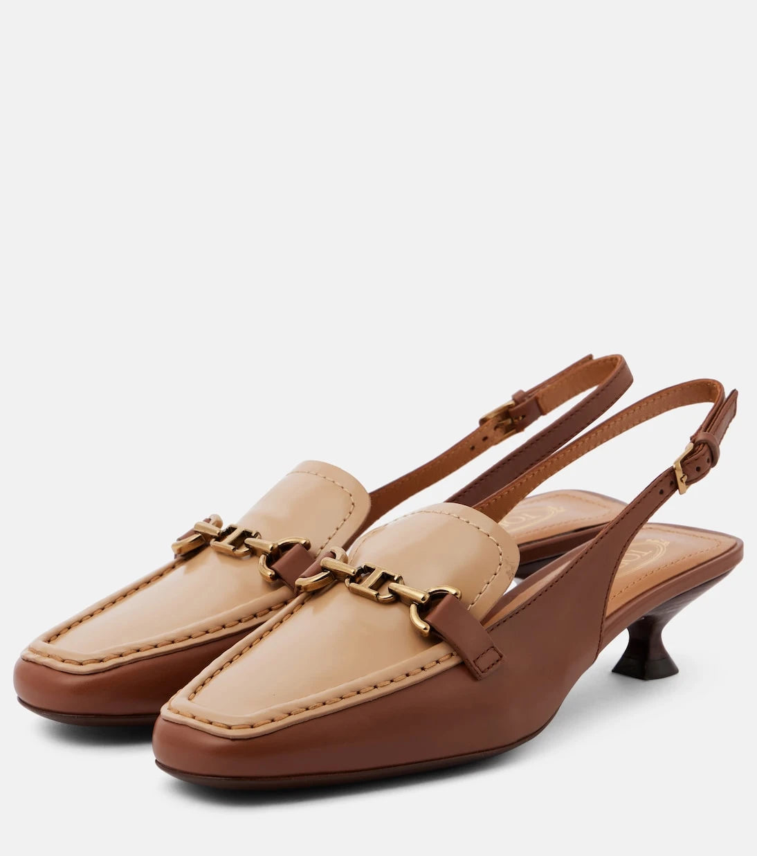 Tod's - 35 leather slingback pumps