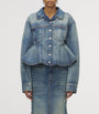McQueen Blue Peplum Denim Jacket