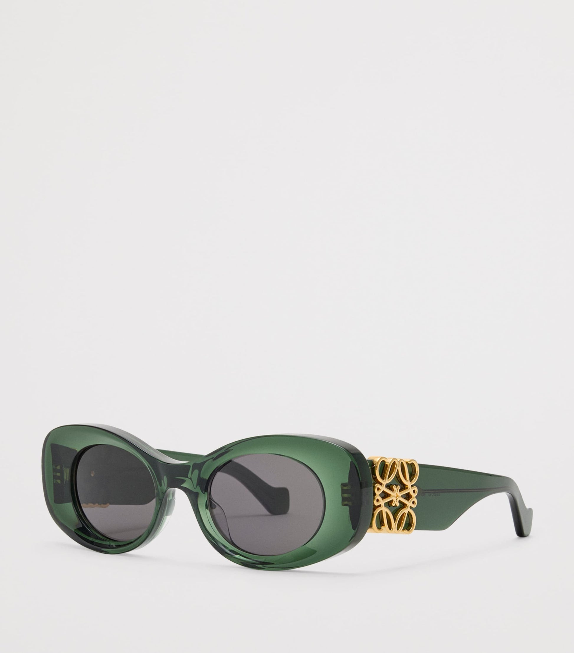 Green Bevelled Oval Sunglasses