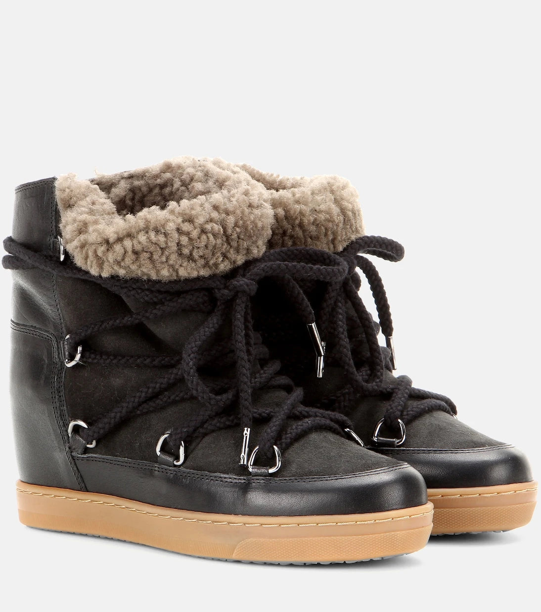 Isabel Marant - Nowles shearling-trimmed leather ankle boots