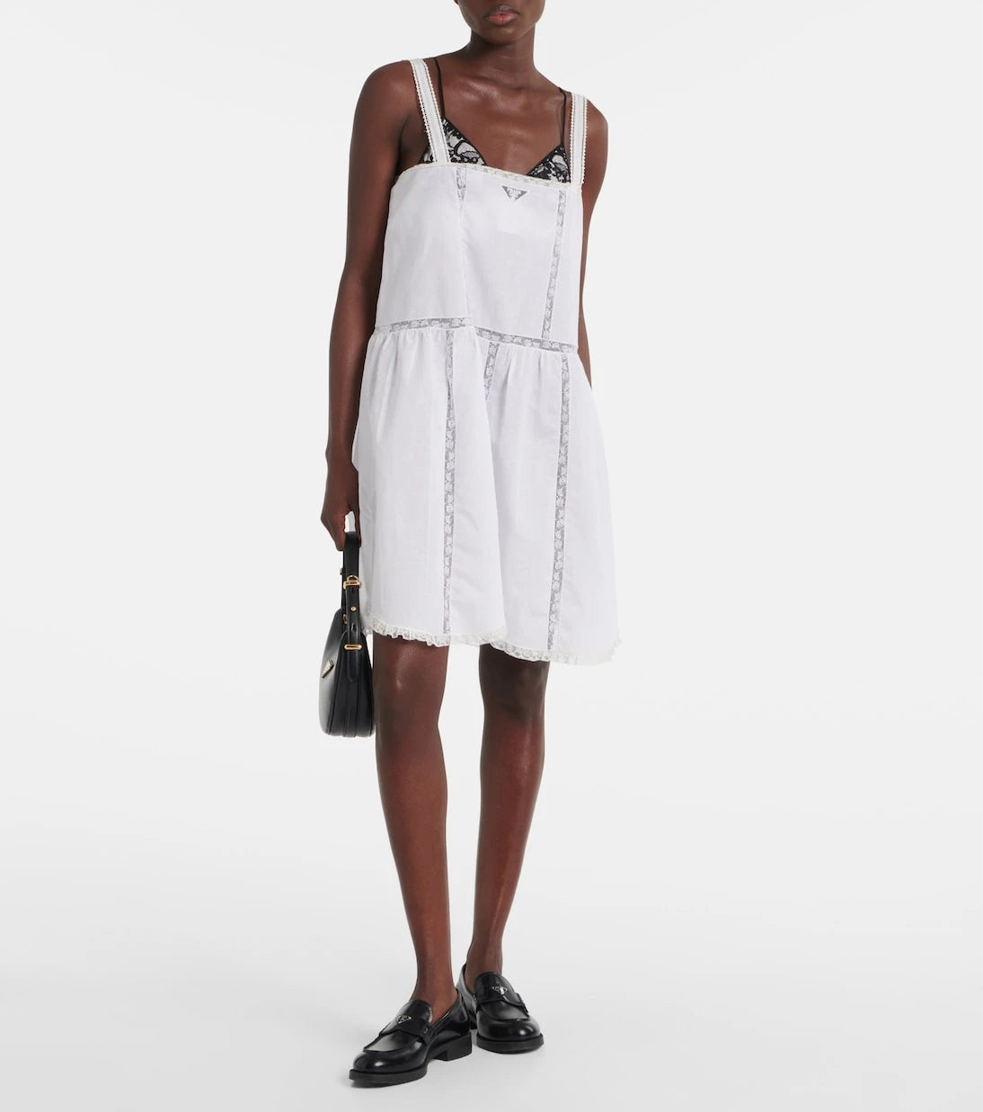 Prada - حقيبة كتف Arqué الجلدية