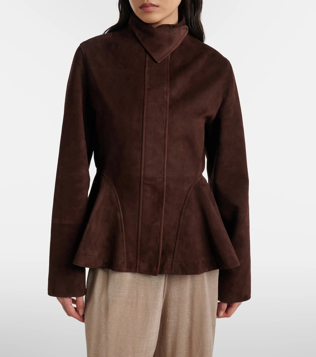 Alaïa - Peplum suede jacket