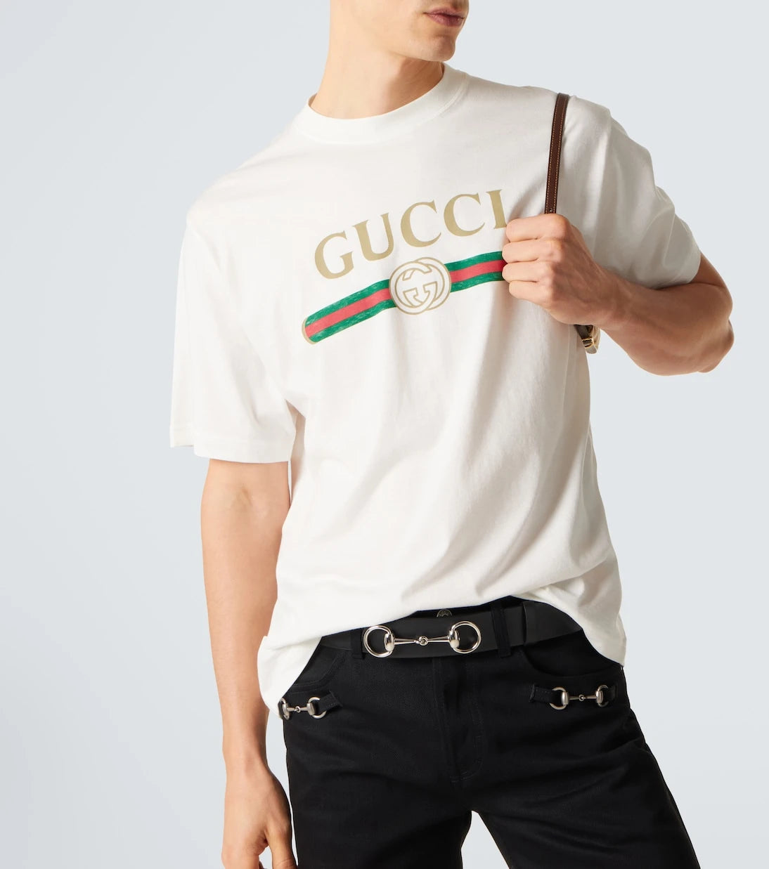 Gucci - Logo cotton and silk jersey T-shirt