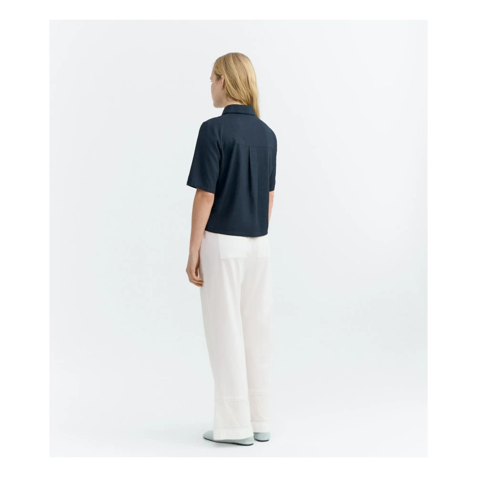 Thinking Mu - Donkey Fish organic cotton shirt | Navy blue