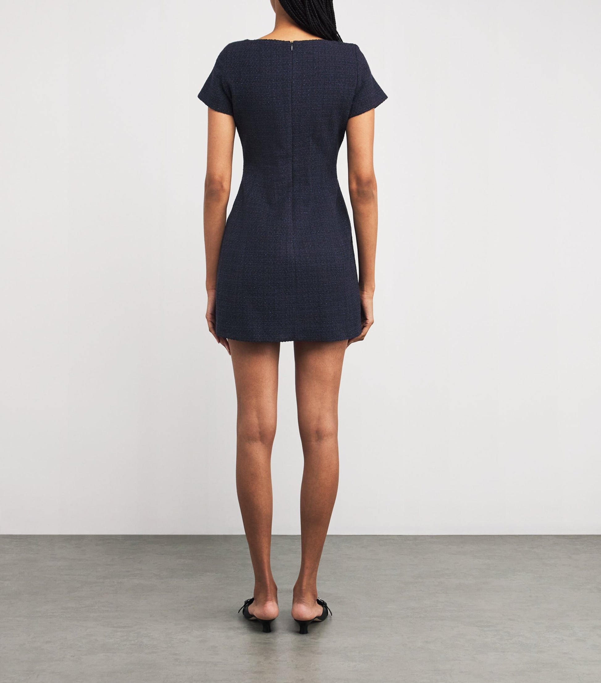 Maje Blue Tweed Mini Dress