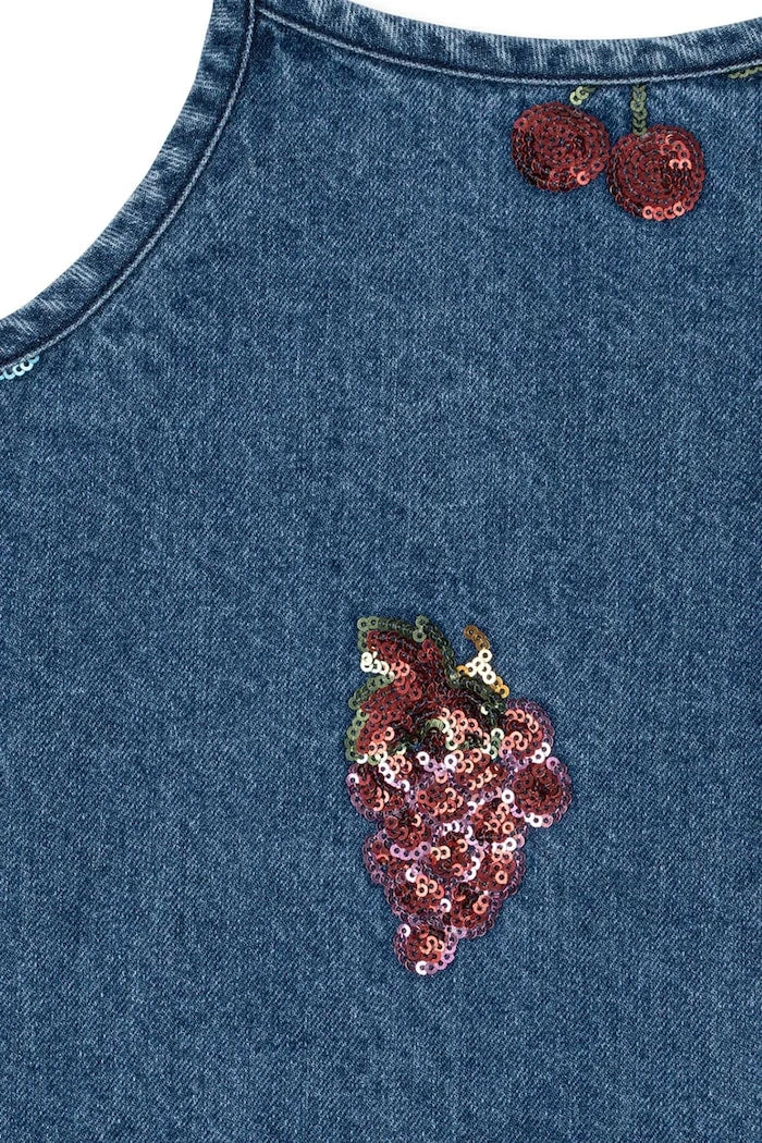 Konges Sløjd MAGOT SEQUIN STRAP DRESS GOTS Çocuk Pamuk Elbise