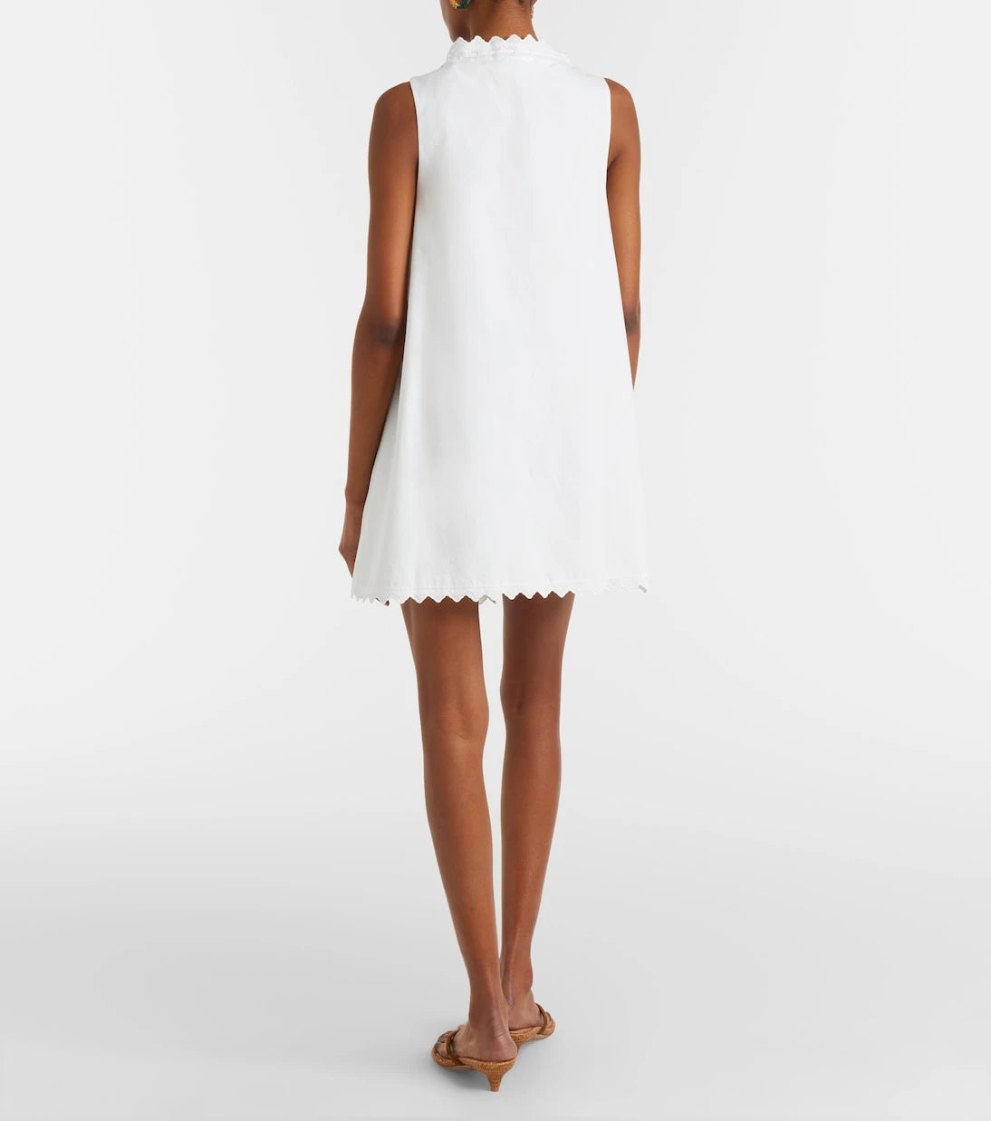 Frame - Scalloped cotton poplin shirt dress