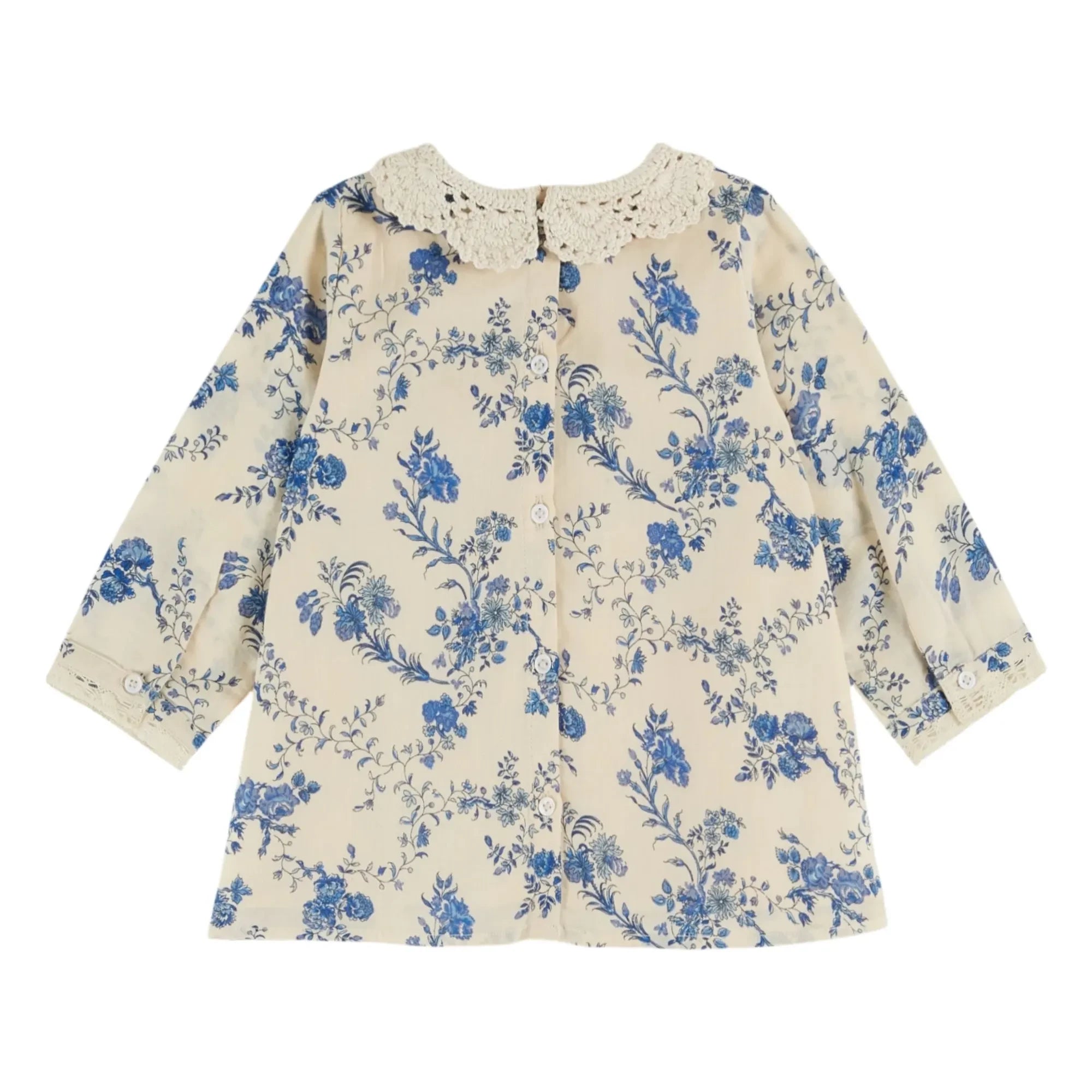 Emile et Ida - Fleurie Crochet Collar Dress | Ecru
