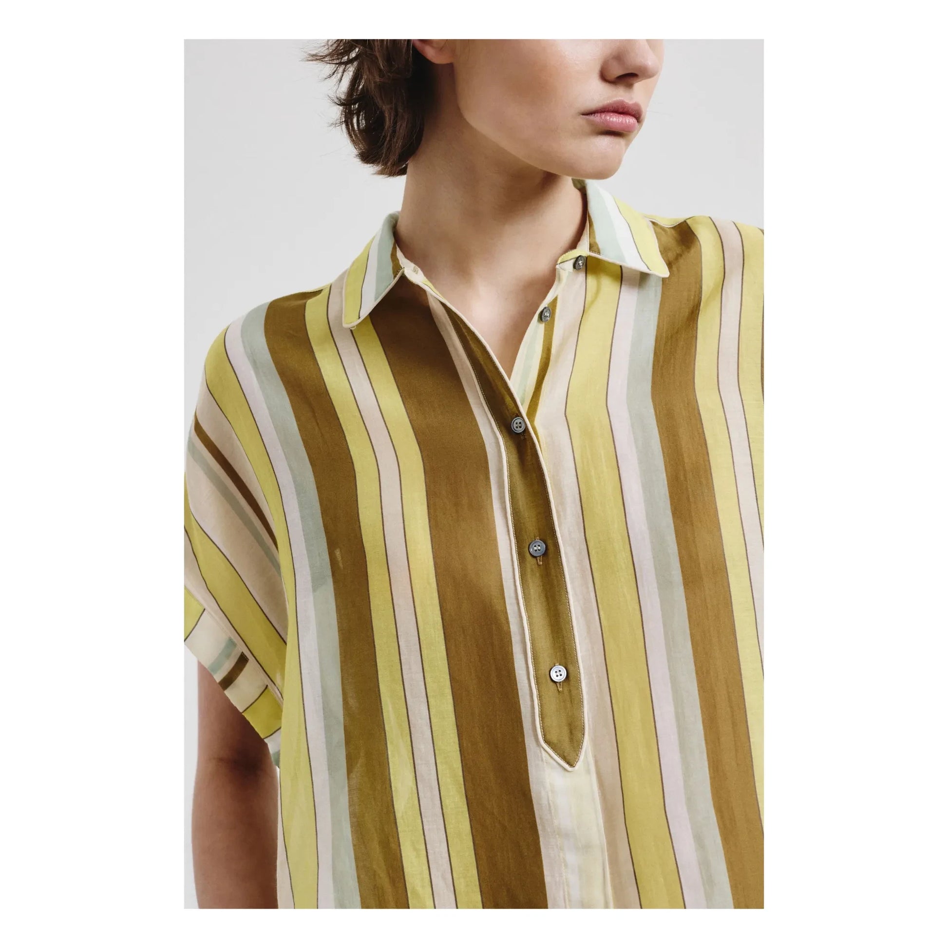 Pomandère - Poplin shirt | Anise green