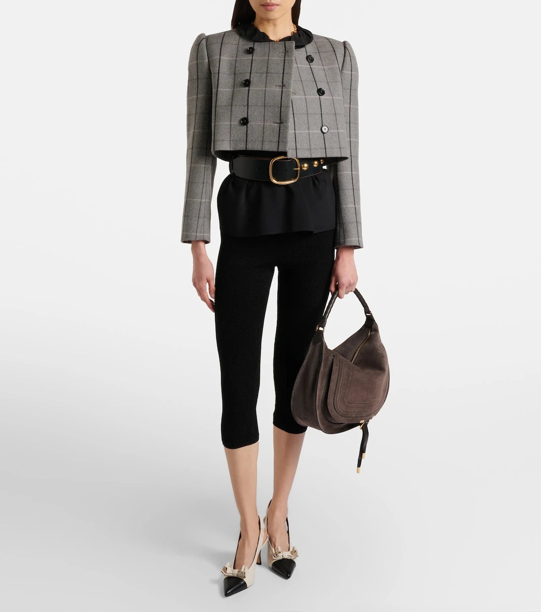 Chloé - Checked cropped wool jacket