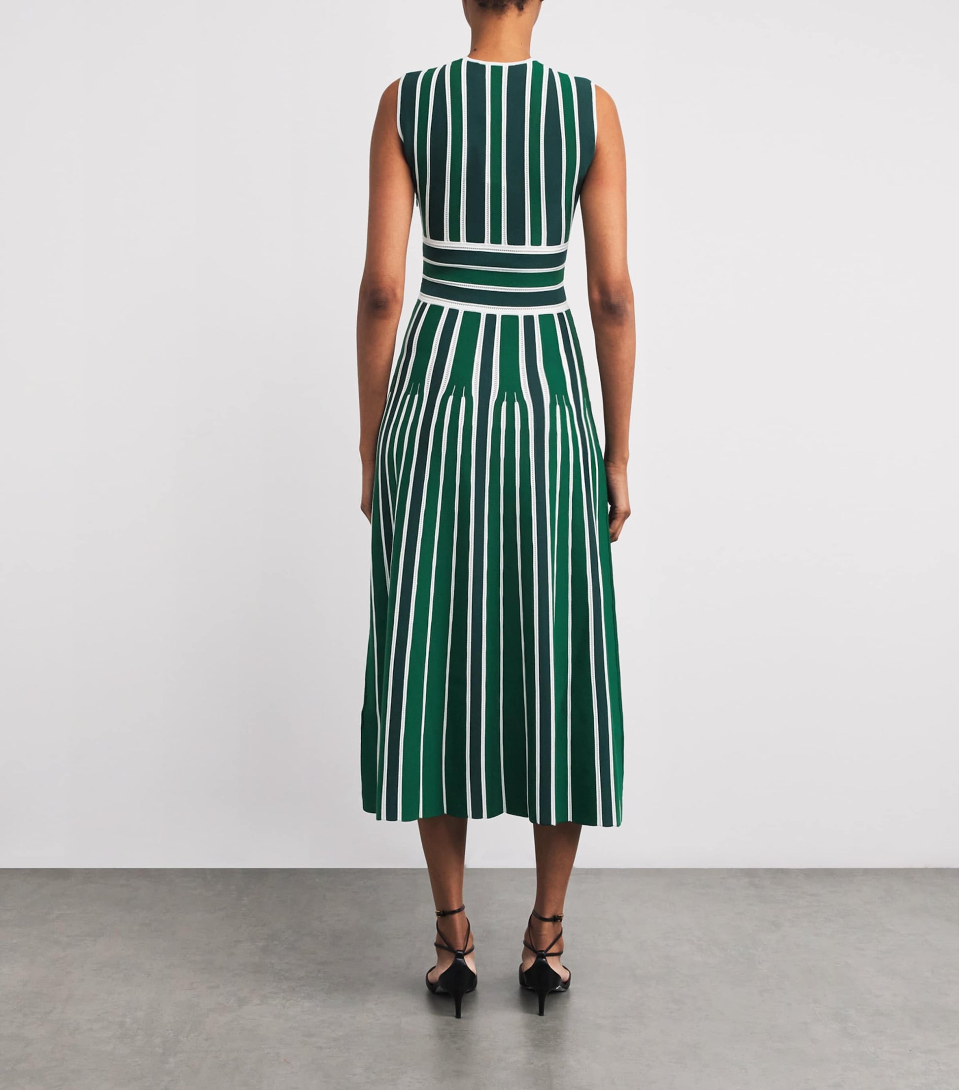 Green Stripe Tallone Knitted Midi Dress