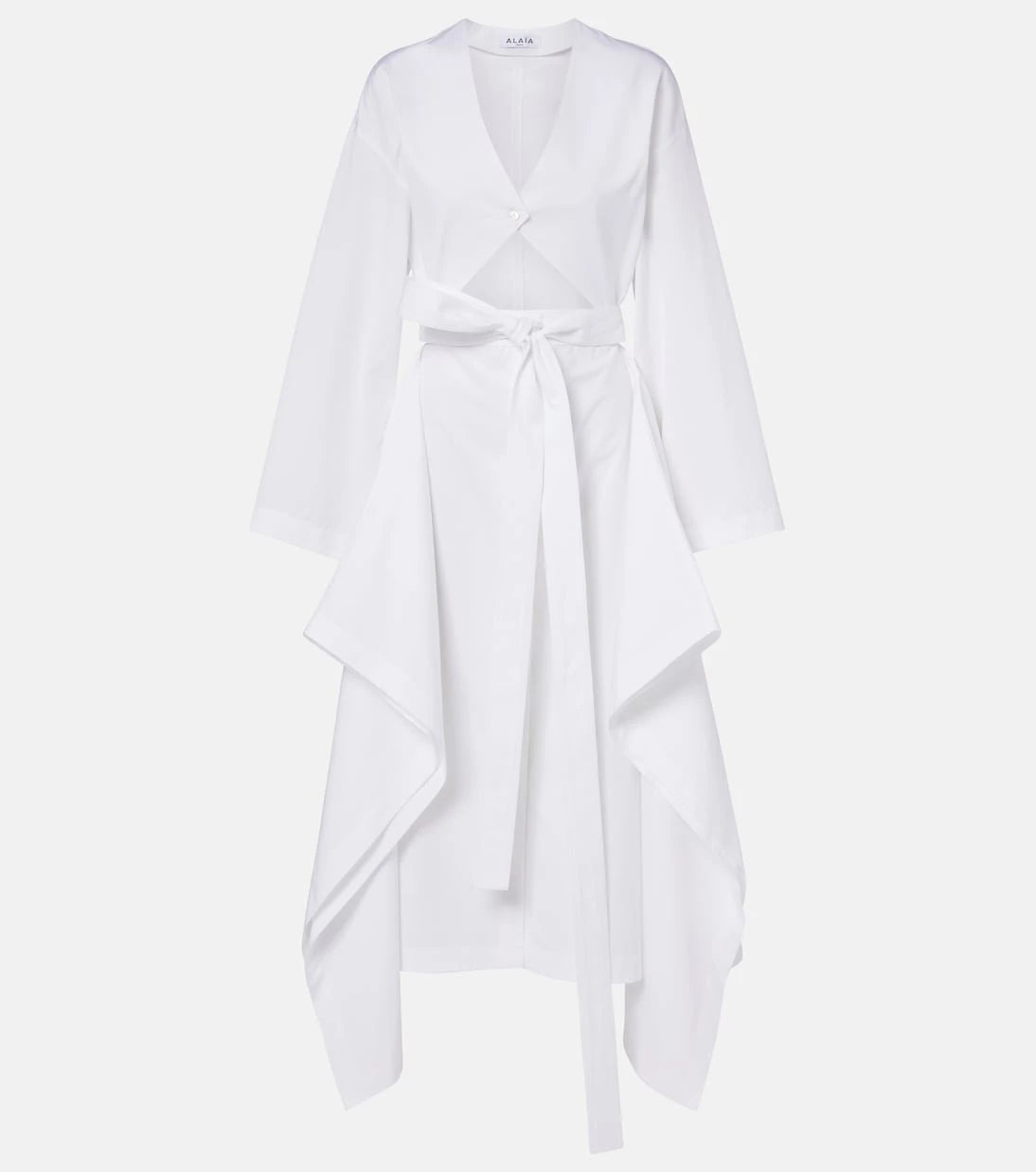 Alaïa - Cutout cotton poplin midi dress