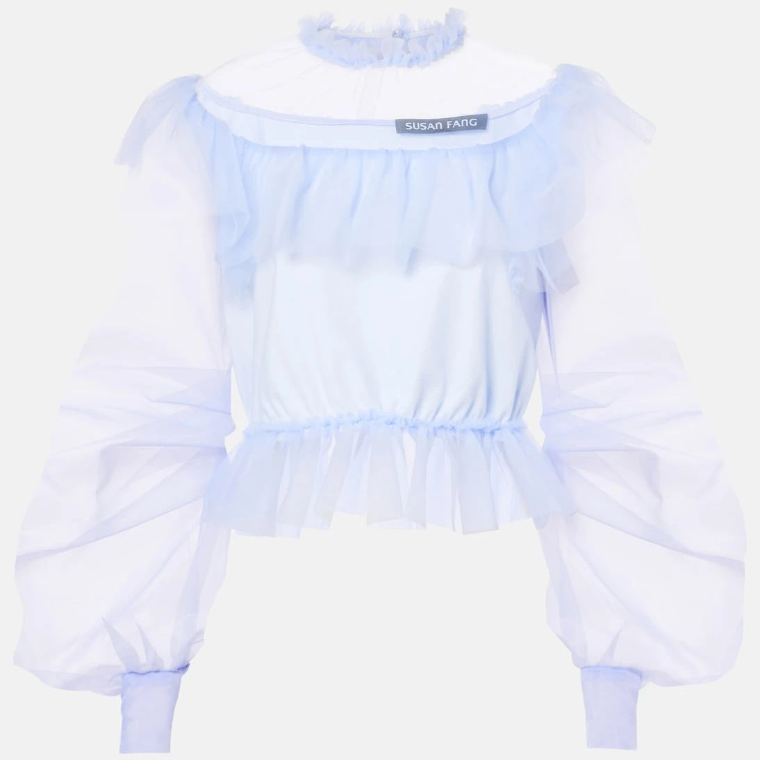 Susan Fang - Ruffled puff-sleeve organza top