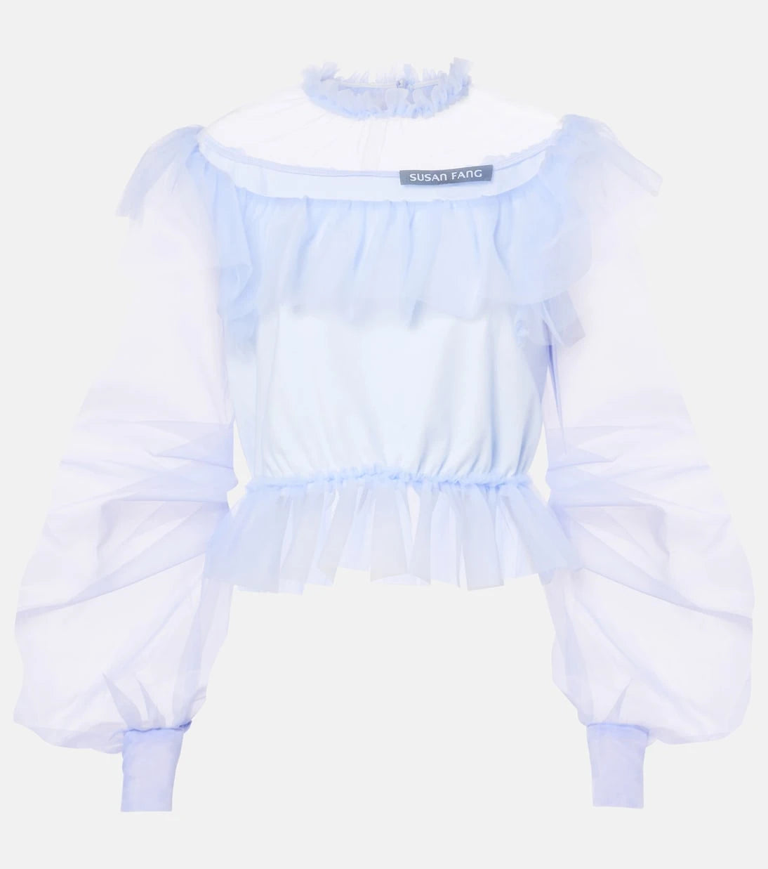 Susan Fang - Ruffled puff-sleeve organza top