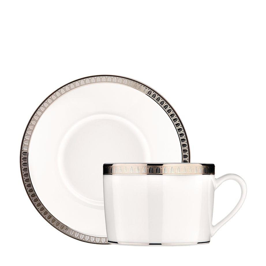 Christofle Porcelain Malmaison Espresso Cup and Saucer