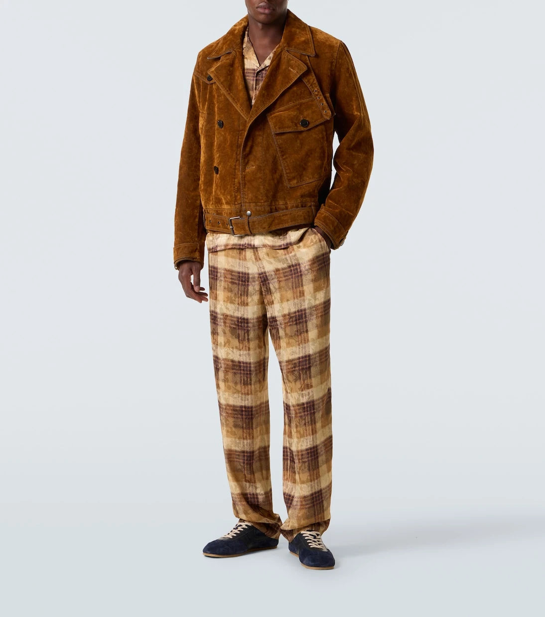 Dries Van Noten - Checked jacquard straight pants