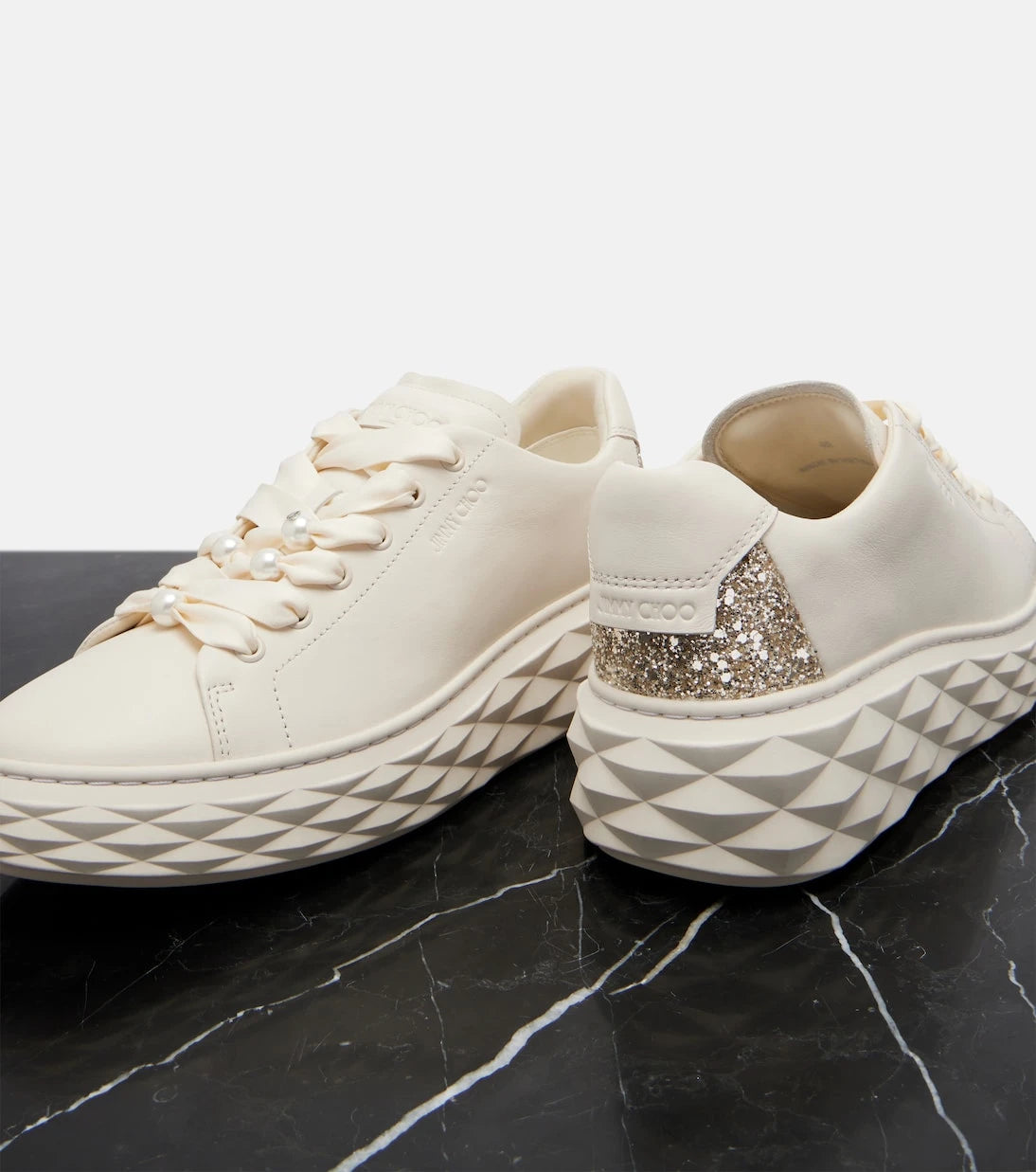 Jimmy Choo - Diamond Light Maxi leather sneakers