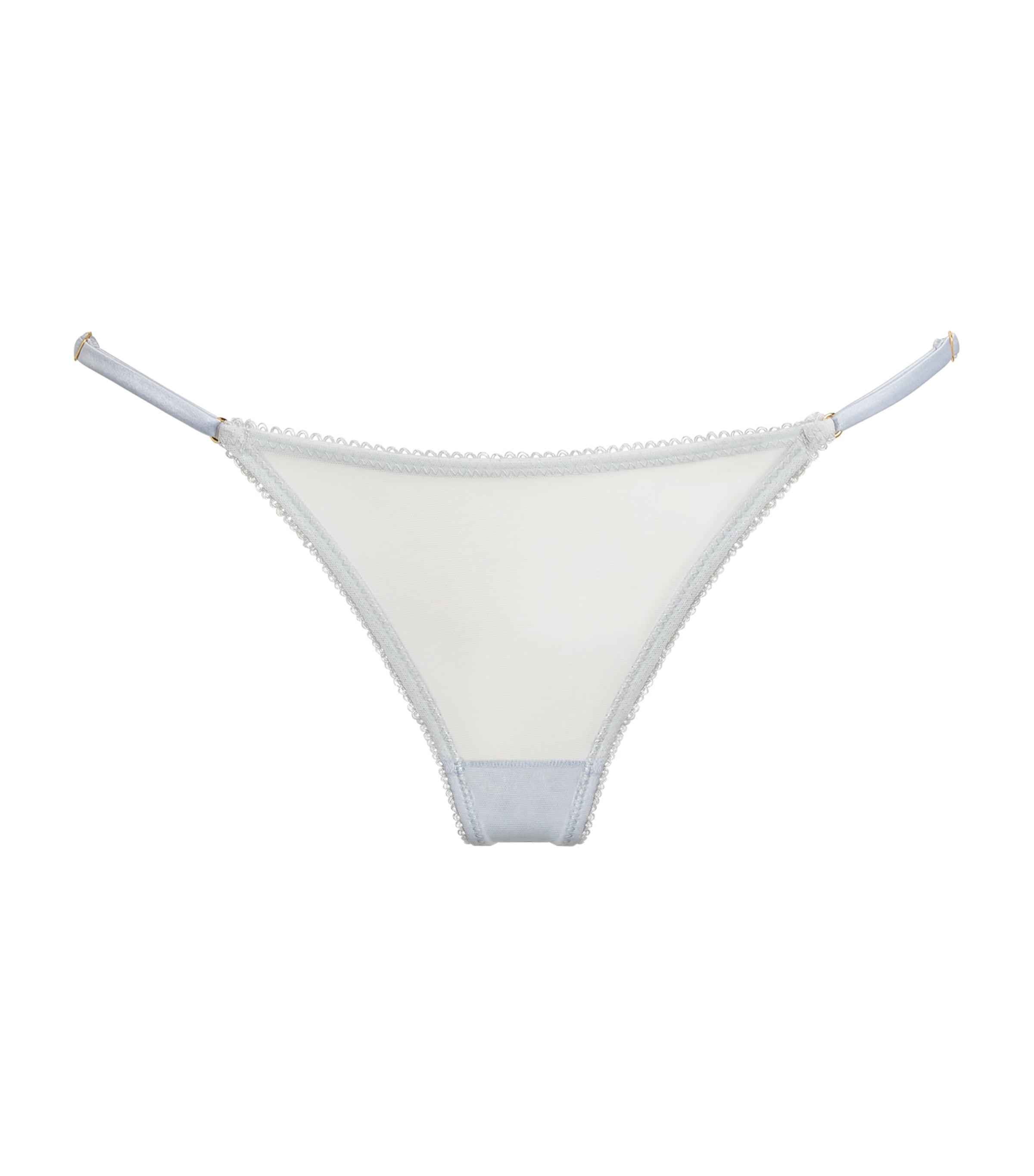 Kiki de Montparnasse Blue Silk-Blend Chouchou Thong