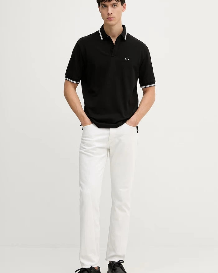 Armani Exchange yakalı erkek pamuklu elastan tişört