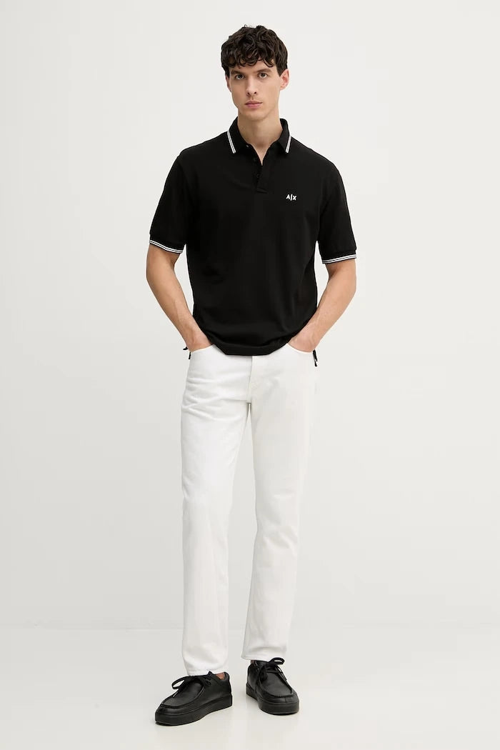 Armani Exchange yakalı erkek pamuklu elastan tişört