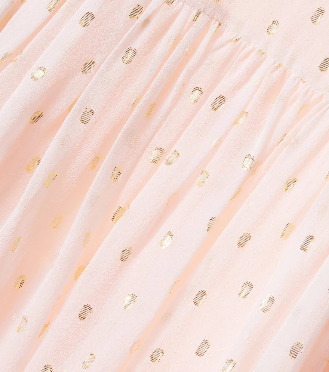 Chloé Kids - فستان من مزيج الحرير بنقشة منقطة وكشكش
