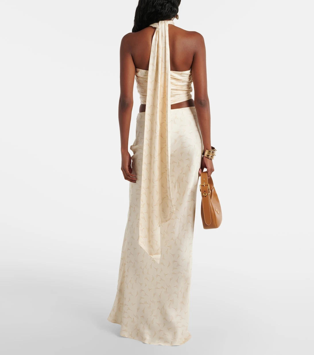 Rotate - Printed scarf-detail bandeau top