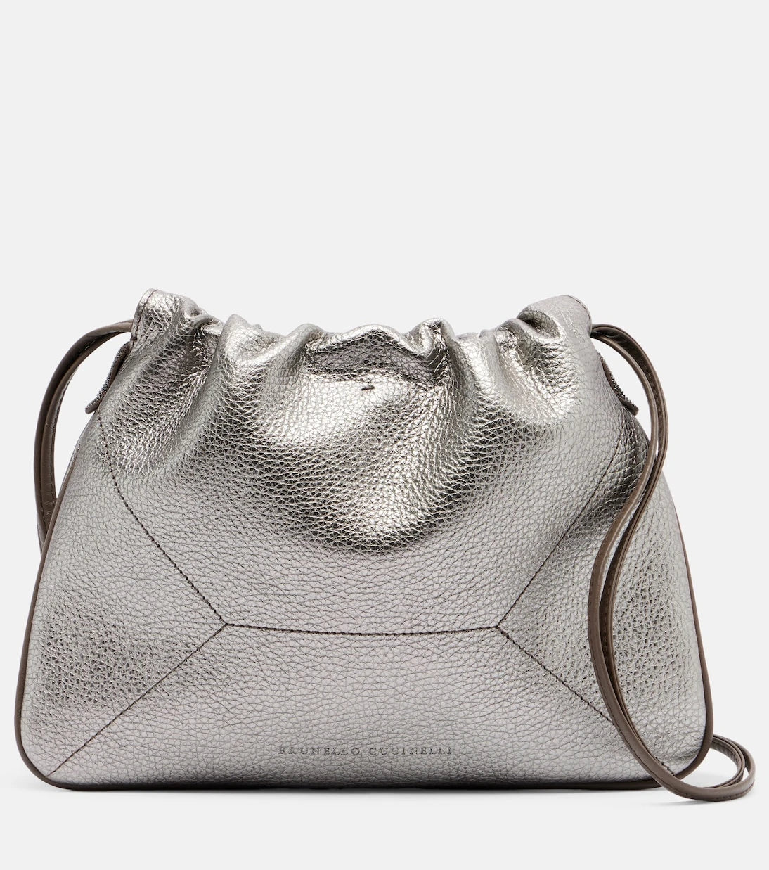 Brunello Cucinelli - Monili Small metallic leather crossbody bag