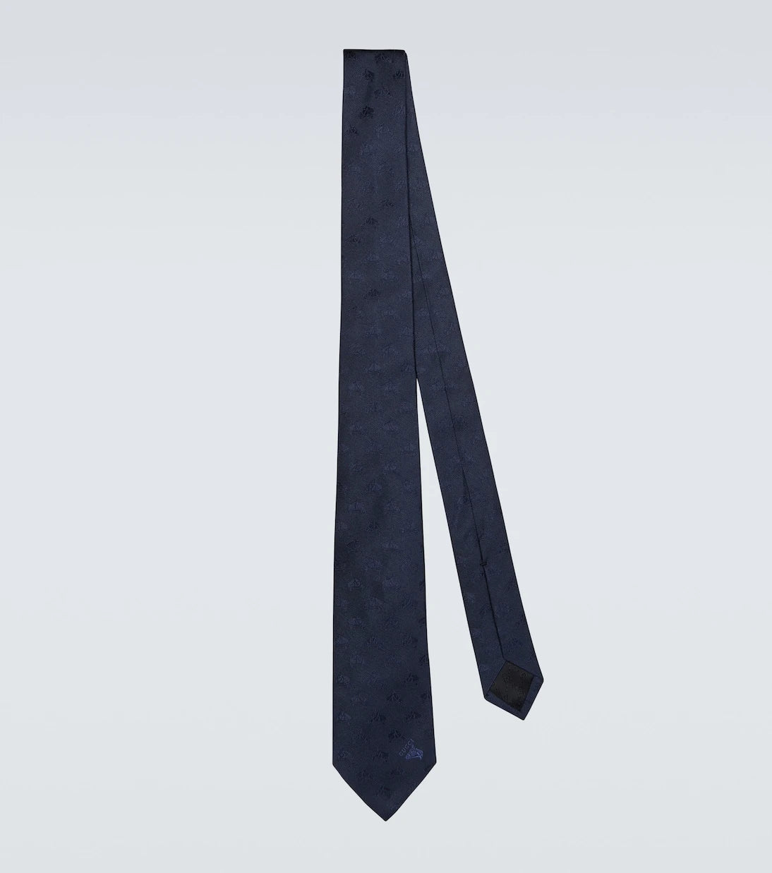 Gucci - Embroidered logo silk jacquard tie